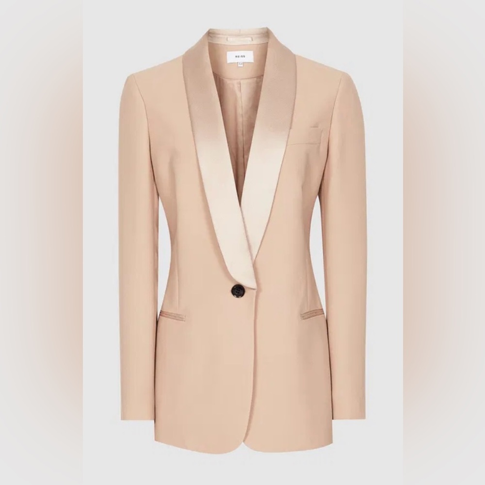 Reiss Blazer Jacket in Nude/Blush